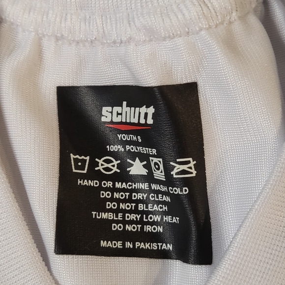 Schutt Youth Size Small White Vneck Mesh Jersey Short Sleeve - Picture 2 of 7
